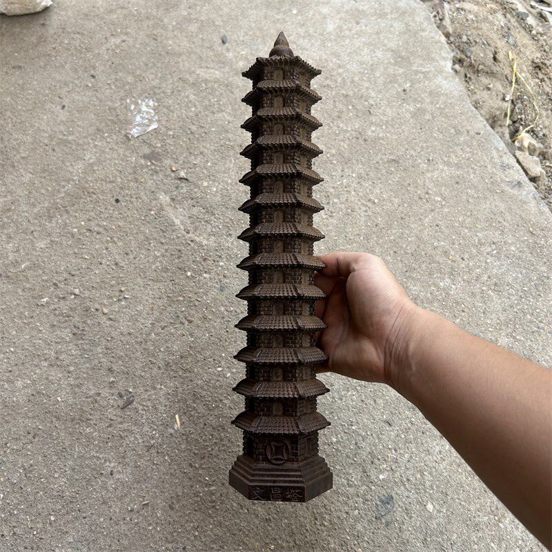 速发越南沉香木书六面文昌塔摆装十三层办公室1层雕房客厅件饰工