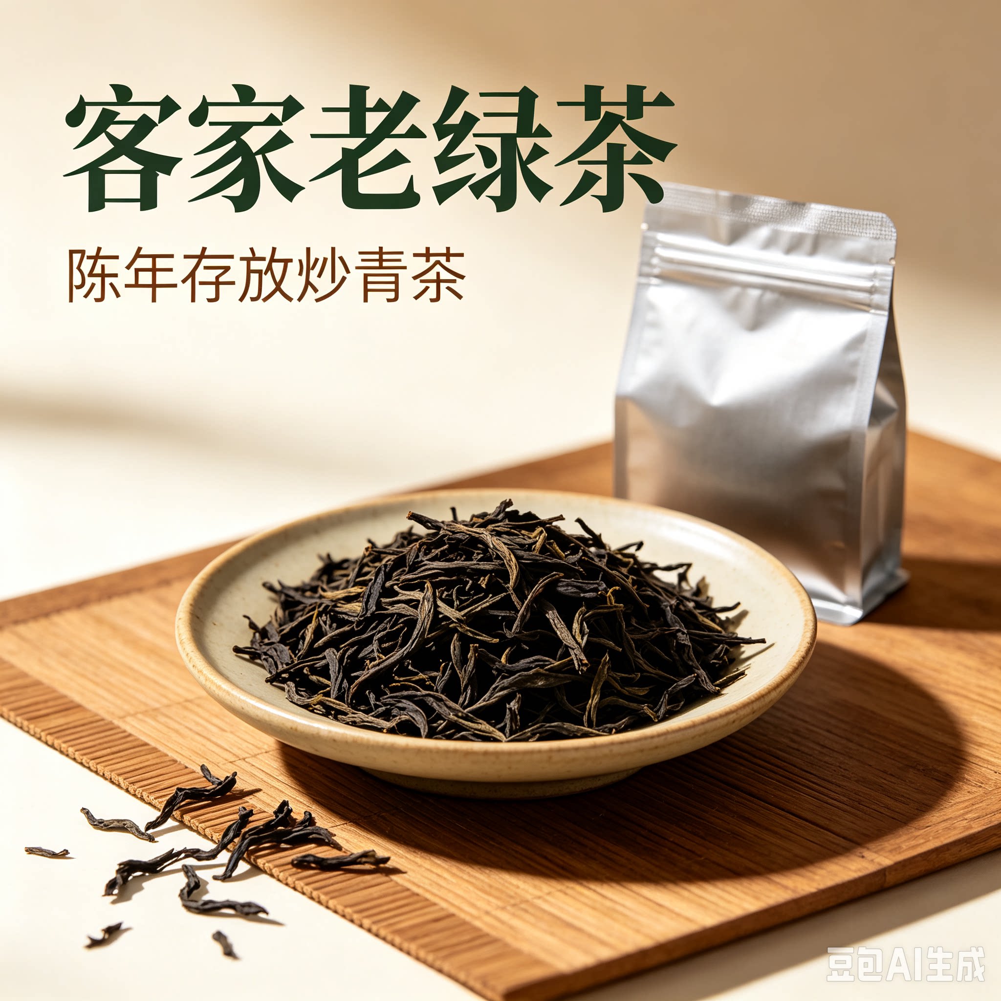 梅州客家陈年老绿茶 高山炒茶散装毛茶 下单现称现打包食用农产品