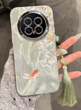 桂花锦鲤适用荣耀Magic8手机壳8/7Pro个性创意6至臻版保护套honor网红爆款女magic5全包防摔4/3带手链镜头膜