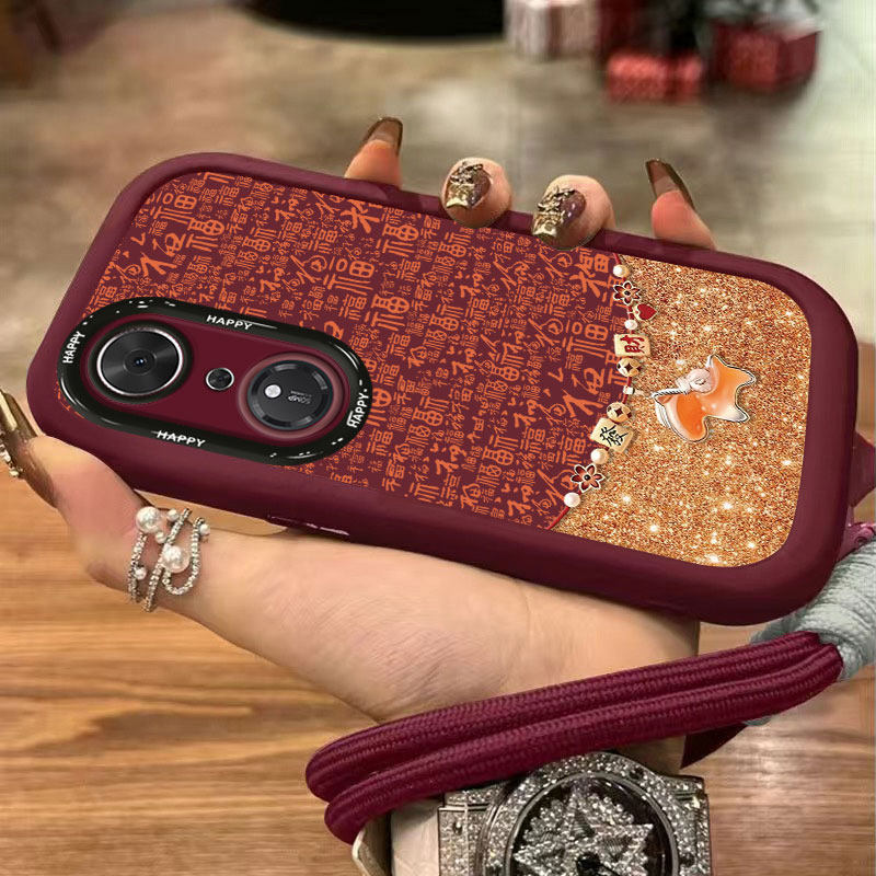 适用荣耀畅玩70PLUS手机壳60plus百福水晶马50国潮创意中国风40高级感新年款30保护套女20Pro全包防摔带挂绳,3C数码配件,手机保护套/壳,淘宝优惠券,粉丝福利购,淘宝优惠卷