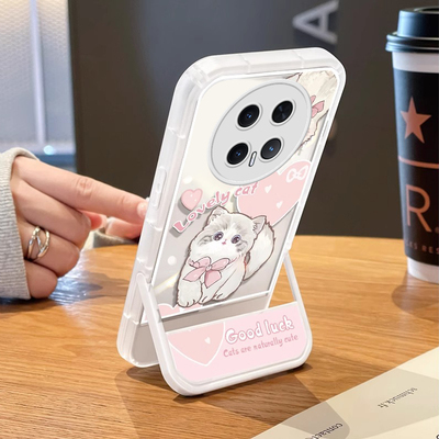 适用华为mate可爱猫咪支架手机壳