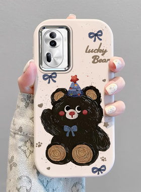 适用opporepro手机壳小熊蝴蝶结新款女opporeno10可爱9卡通8防摔7硅胶6液态5创意a97软壳q96/a72保护套