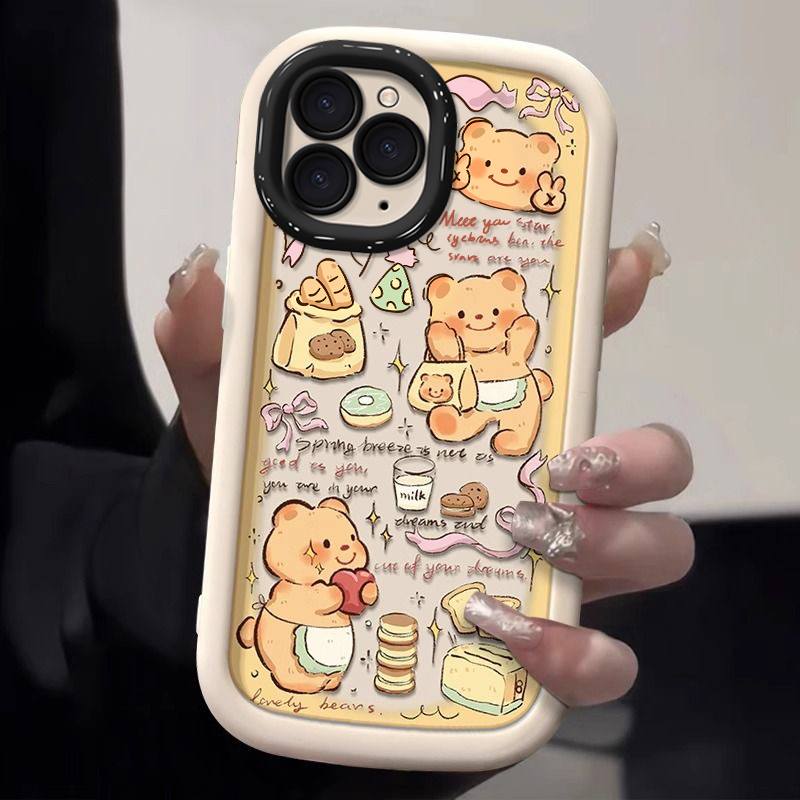 适用于Apple 15 Promax手机壳黄油熊新款女性iPhone 14 Pro Max高端13防摔12硅胶11液体X全包镜头8可爱7保护