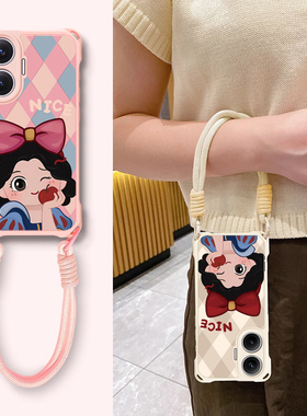 适用红米Turbo4手机壳4Pro格纹公主radmi新款小米note14Pro+全包防摔13/12四角挂绳壳k80高级感k70少女心k60