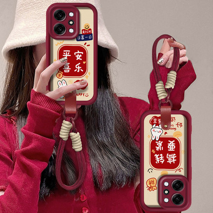 适用OPPOReno14手机壳Reno13平安喜乐12Pro发财兔11/10新年款红色reno9全包8por硅胶7se防摔Reno6女款保护套