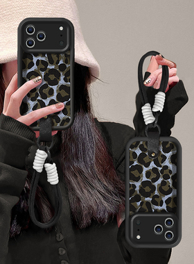 适用苹果17Promax手机壳16Plus蓝色豹纹15Pro高级感14少女心13小清新12新款iPhone11全包8硅胶7防摔X保护套XR