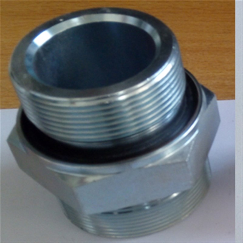 液压卡套接头轻型卡套式转英制管螺纹胶垫密封直通接头1CB-WD