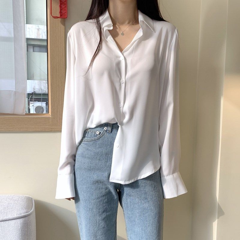 春秋新款长袖雪纺衫女韩范百搭显瘦女士衬衫藕粉色休闲洋气打底衫,工业油品/胶粘/化学/实验室用品,实验室漏斗,淘宝优惠券,粉丝福利购,淘宝优惠卷