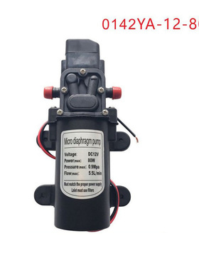 0142高压电动洗车水泵 12V24V80W 自吸直流带压力开关 微型隔膜泵