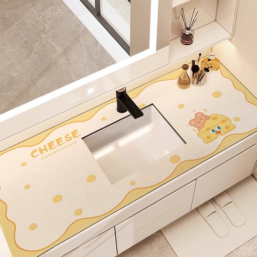 洗手台吸水垫硅藻泥沥水垫卫生间洗漱台面水龙头洗手池厨房隔水垫