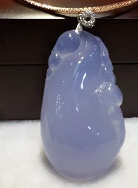 天然翡翠色冰种紫罗兰吉祥福瓜挂件吊坠K金镶嵌吊件 招财转运男女