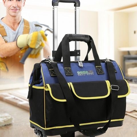 好货空调安装新式工具工具箱帆布包木工工具大全五金电工收纳箱拉