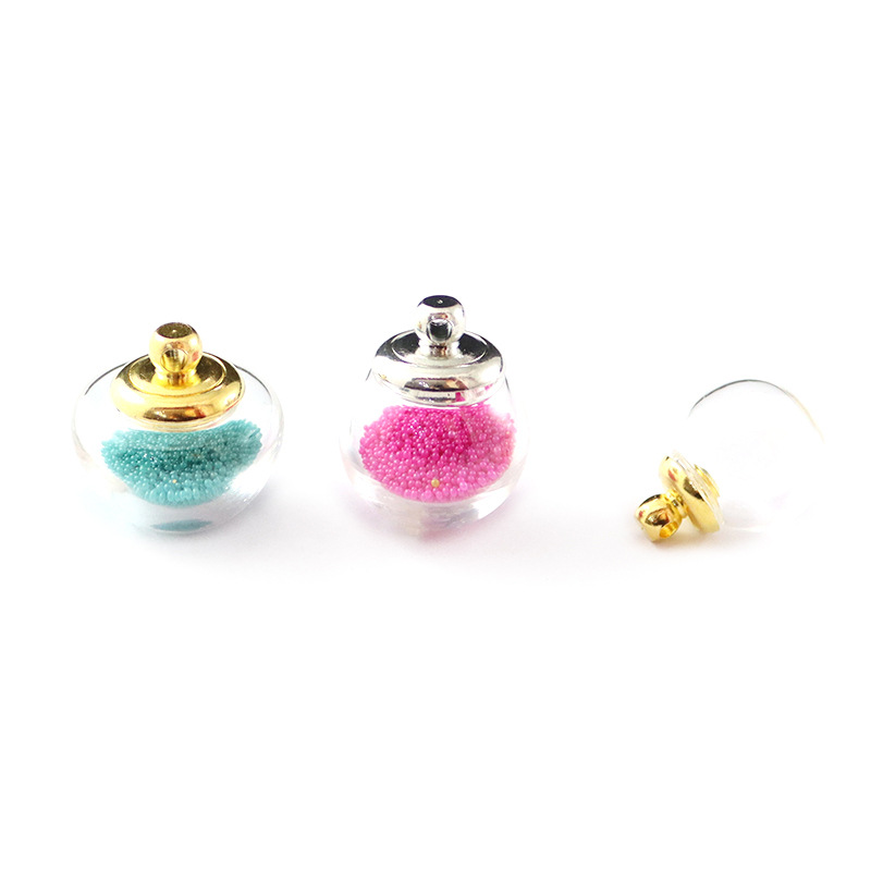 透明磨砂水晶瓶吊坠可打开装朱砂空瓶玻璃瓶空心瓶挂件瓶嘎乌瓶盒