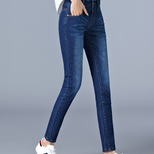 好货JEANS WOMAN HIGH WAIST FULL LENGTH ELASTIC MOM SKINNY PE