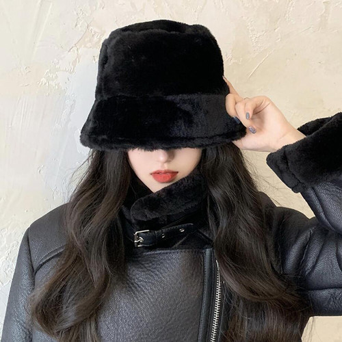 好货2021 Winter Bucket Hat Fashion Thick Warm Woolen Fleece