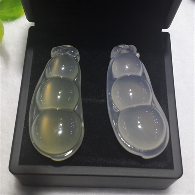 天然翡翠黄翡色冰种玻璃种起萤光豆角四季豆豆角挂件吊坠 男女单