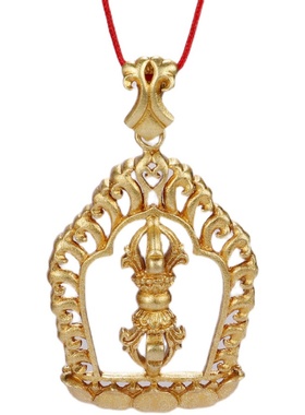 尼泊尔纯铜一字五股金刚杵吊坠橛带外框吊坠汽车挂饰