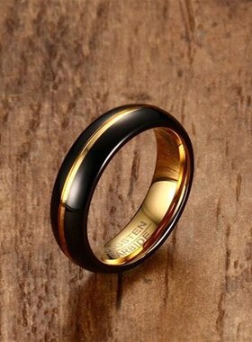 好货戒指钨钢潮个性指环钨金食指男士男单身戒子时尚黑色刻字泰小