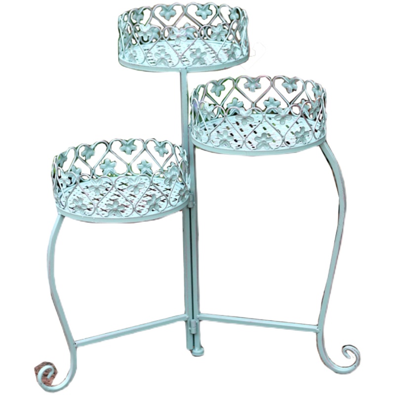 园艺户外花园铁艺复古儿童装饰双人椅户外庭院花凳阳台花架折叠