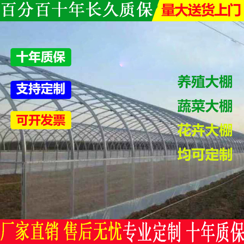 5温室猪鸡舍养殖花o卉蔬菜大棚骨架钢管配件全套抗压椭圆管连栋