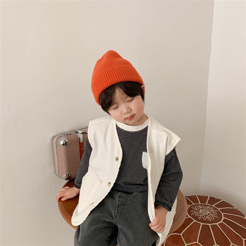 Spring Japan style solid color casual thin waistcoats unisex