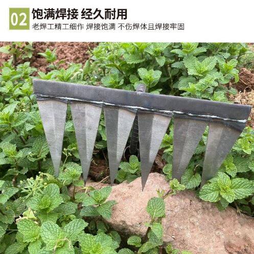 好货锰钢六齿钉耙锄草锄松土耙子开荒翻土焊接多功能农用齿耙除草