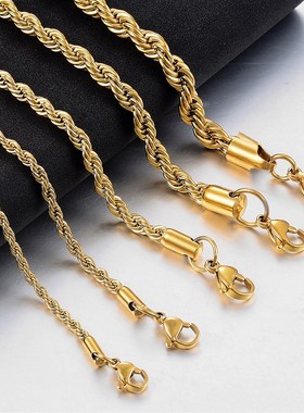 Hot Selling Hip-Hop Stainless Steel Rope Chain Fashion Men A