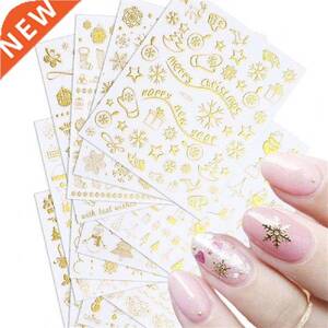 好货Nail Foils Easily Stick Nail Decals Gold Color Nail