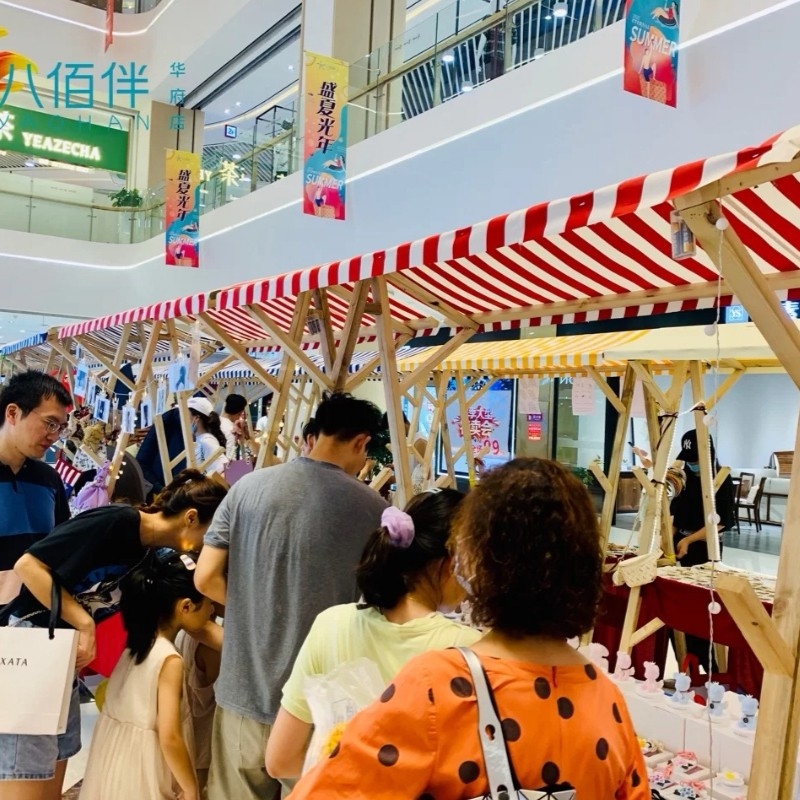 户外活动摊位移动箱体售货车实木集市夜市摆摊促销台花车展示架子