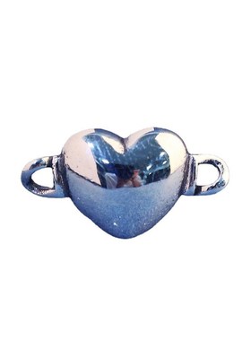 s925银复古泰银双环桃心隔珠双圈手牌diy编绳手绳手錬项链配件