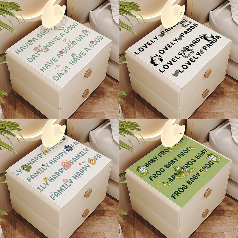 卡通床头柜垫子洗衣机盖布卧室皮革桌垫防尘罩防水防烫电视柜桌布