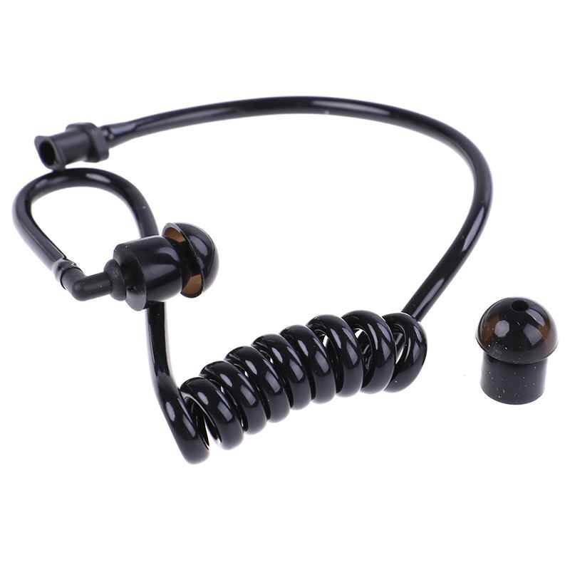 Black Spring Air Tube Replment Walkie Talkie Earphone Coi