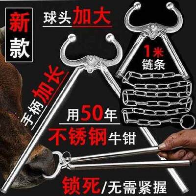 极速新款牛鼻环不锈钢牛鼻圈特大号养牛场设备牛鼻子牵引扣夹牛鼻