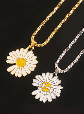 小雏菊项链 ins新款 小清新男女时尚pmo雏菊闪电可爱裙摆