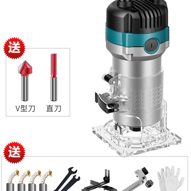 新品电动修e边机铝塑板开槽机木工神器工具多功能小锣机雕刻Z大全