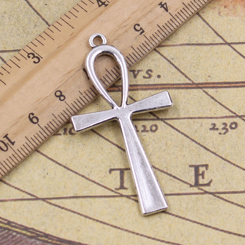 古银色DIY吊坠 饰品配件 十字架 52x28mm 10个 Y10160