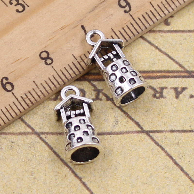 古银色DIY吊坠 饰品配件 水井 17x9x8mm 30个 Y12272