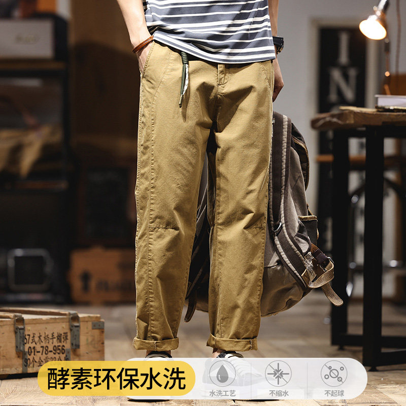 赞仕2025宽松直筒休闲裤男士春秋美式高街运动复古工装裤子潮牌