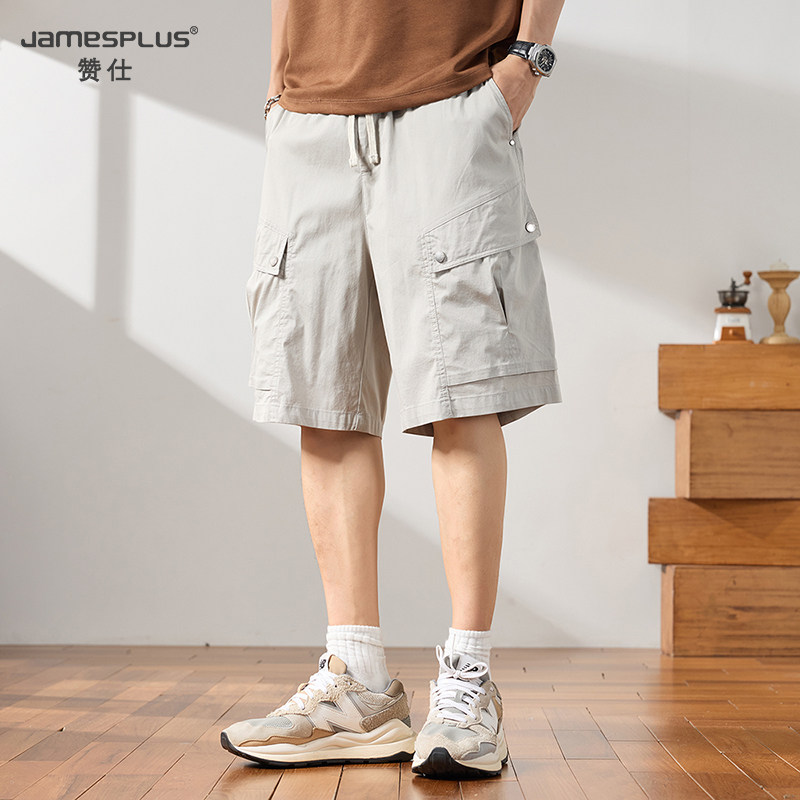赞仕男士美式休闲工装短裤2025夏季新款宽松休闲多口袋薄款五分裤