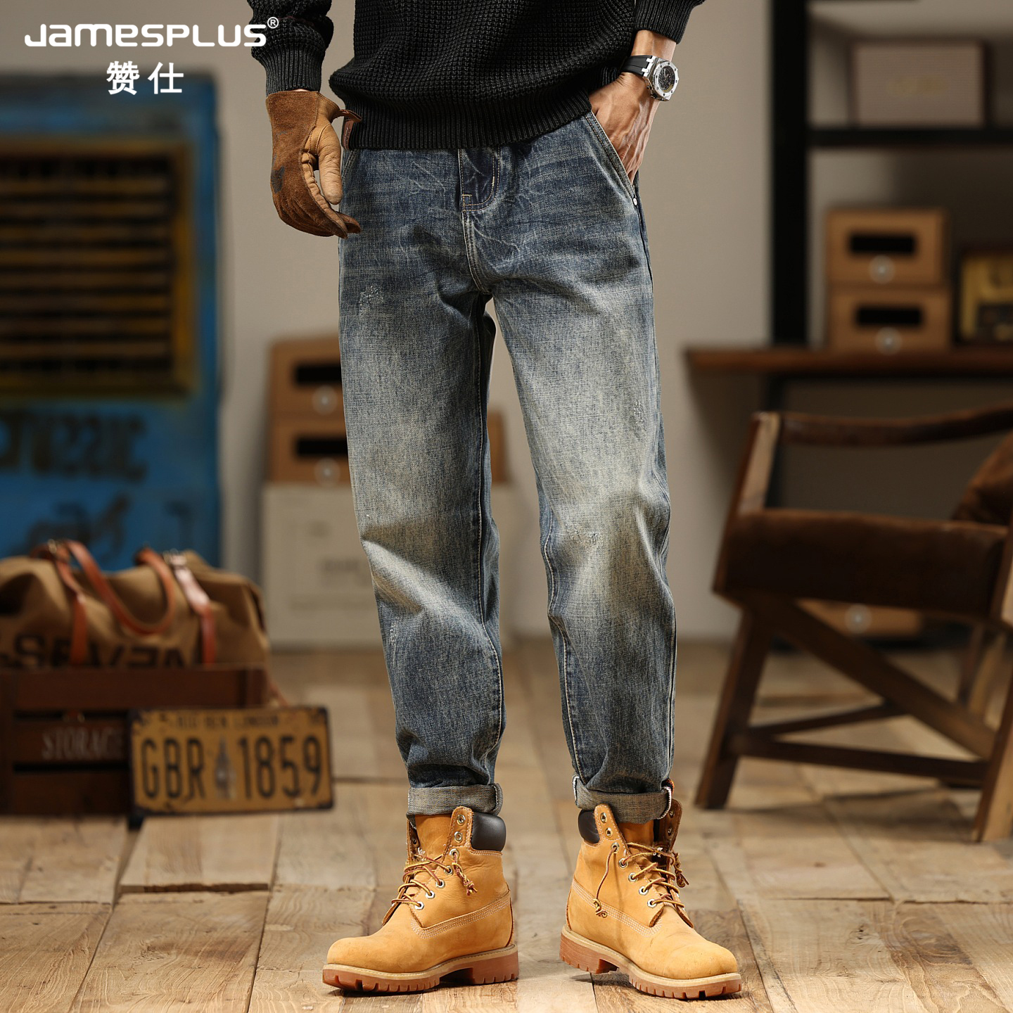2025新款男士牛仔裤春秋直筒长裤