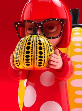 草间弥生同款南瓜摆件雕塑波点艺术现代密集圆Z点潮流潮玩