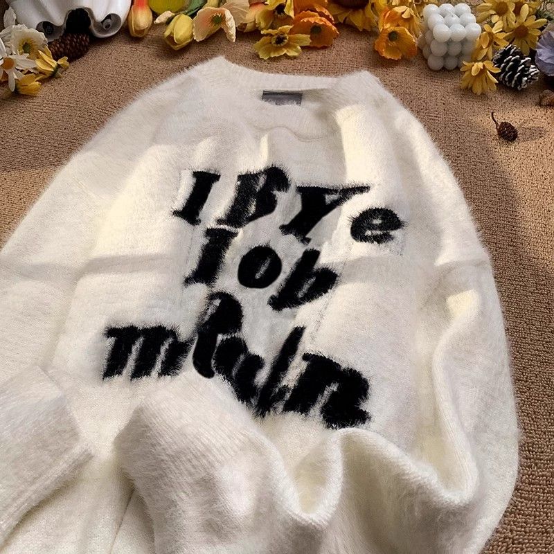 毛衣男冬季新款高级感慵懒风宽松青少年痞帅加厚套头针织衫毛线衣