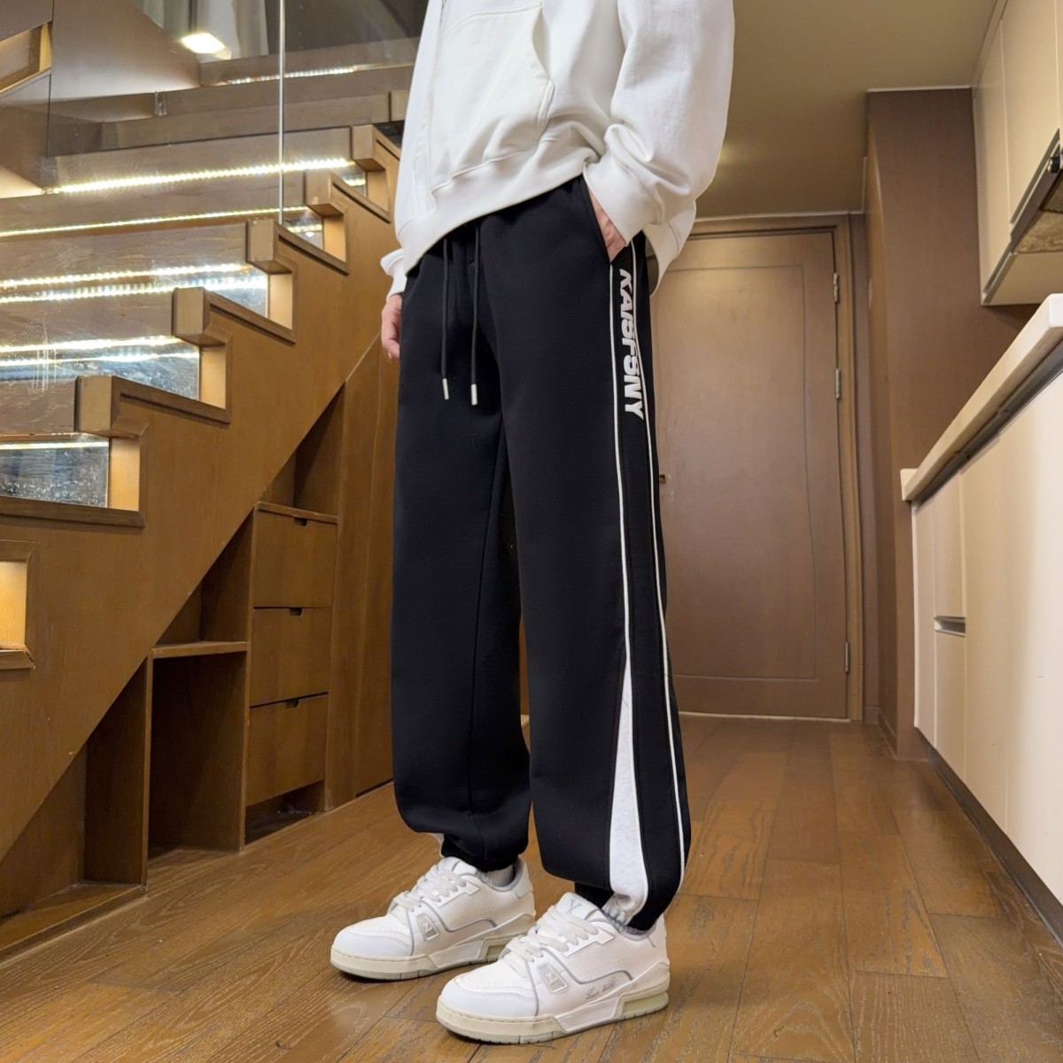 青少年秋冬季裤子男孩初中高中学生休闲运动裤厚男装卫裤