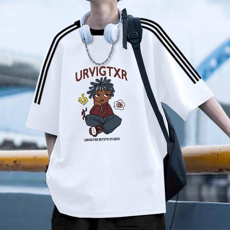 复古美式hiphopt恤衣服男打底衫重磅圆领卫衣春秋款内搭秋衣