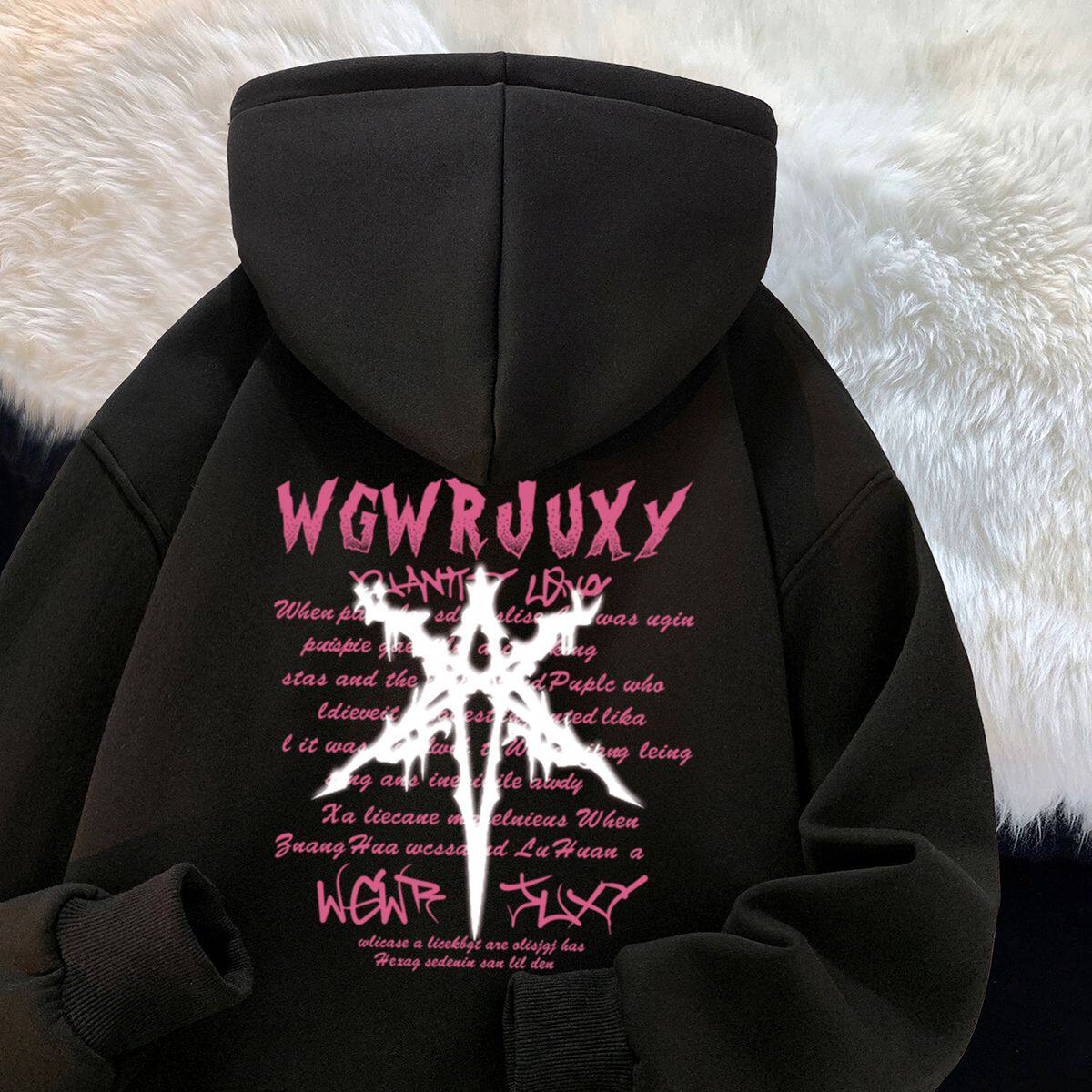 连帽卫衣男装ins加绒加厚款秋冬季百搭美式高街港风潮牌上衣外套