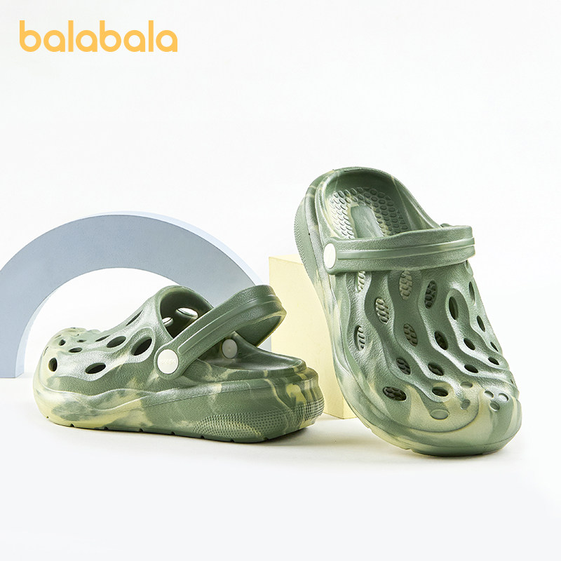 巴拉巴拉儿童拖鞋男童夏季宝宝洞洞鞋软底包头小男孩室内洗澡凉拖