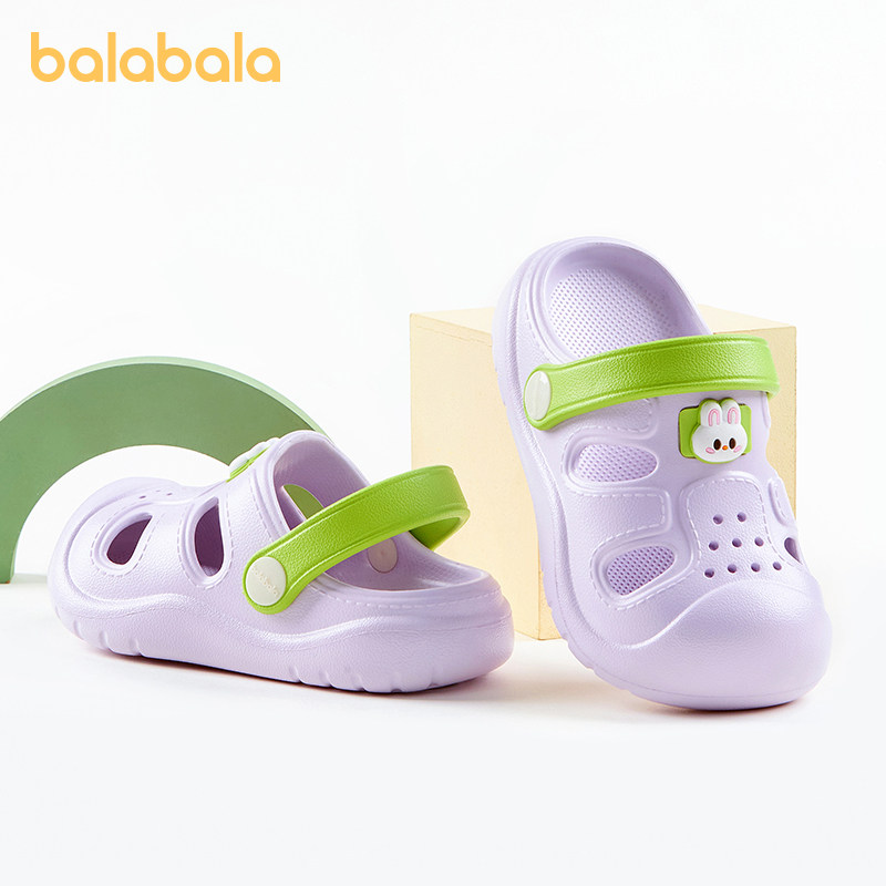巴拉巴拉儿童拖鞋女童夏季宝宝洞洞鞋卡通可爱小孩洗澡男童凉拖鞋
