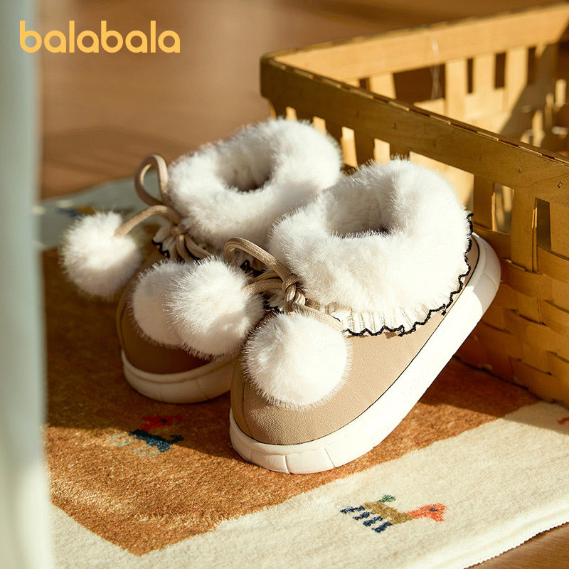 巴拉巴拉儿童雪地靴女童冬季2025新款宝宝加绒保暖小孩子毛毛棉鞋,童鞋/婴儿鞋/亲子鞋,雪地靴,淘宝优惠券,粉丝福利购,淘宝优惠卷