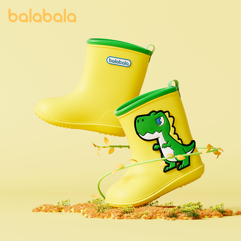 巴拉巴拉儿童雨鞋男童卡通恐龙