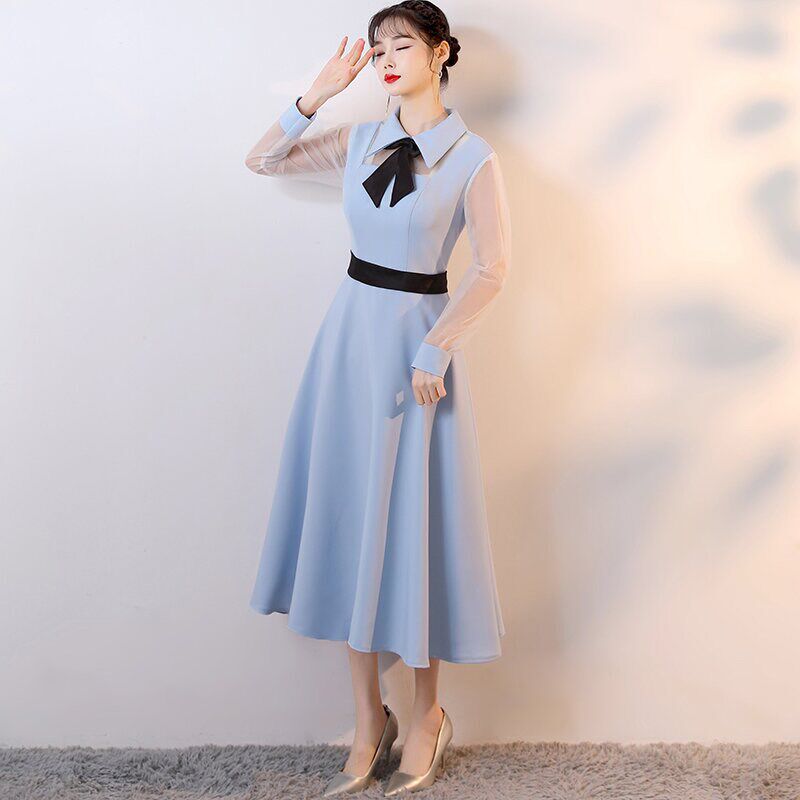 现货速发五四红歌大合唱演出服学生国庆朗诵演讲气质短裙初高中礼